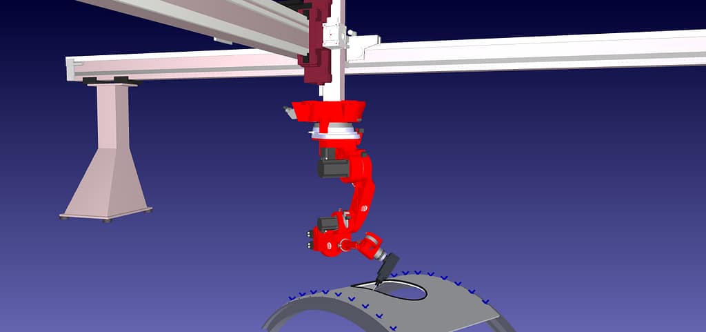 Robot mounted on a 3-axis gantry