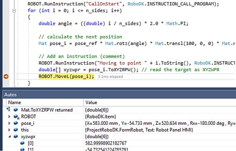 Robot Programming Debugging
